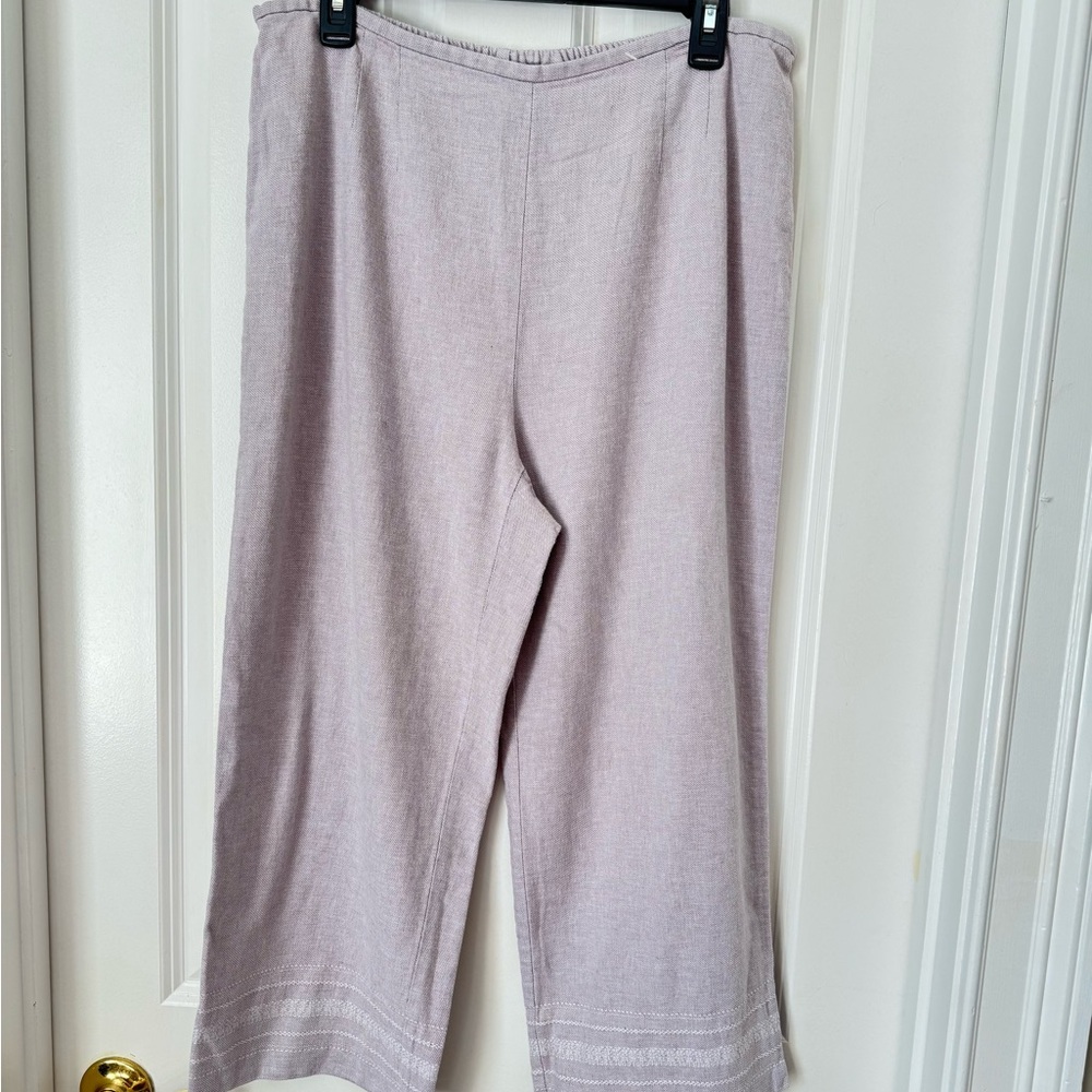 Norton McNaughton linen blend Light Purple wide leg  Pants XL - Picture 4 of 9